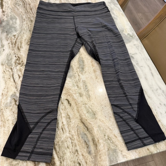 Lululemon Black Striped Leggings and Purple striped leggings - Picture 1 of 4